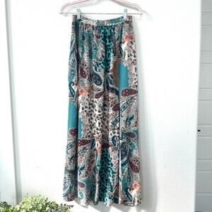 Patrons of Peace Bohemian Maxi Skirt, Size S, Multicolor Paisley Floral Print